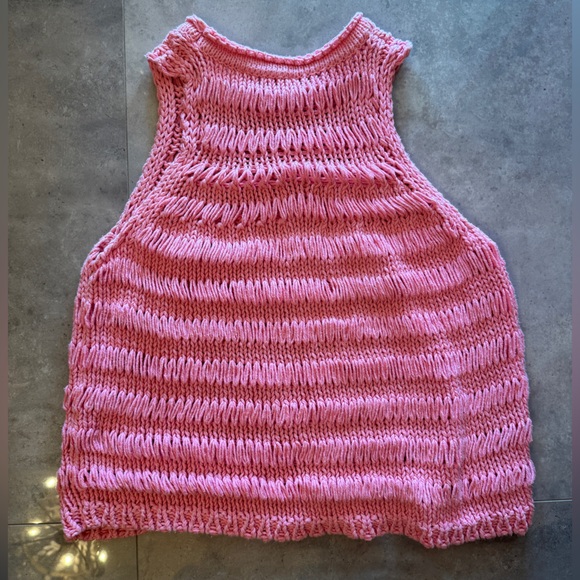 Mango Baby Pink Crotchet Knit Sweater Vest - Picture 7 of 8